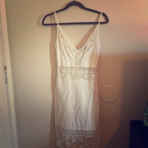White spaghetti strap dress.